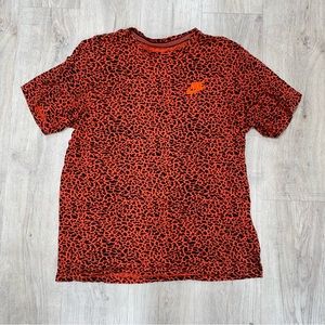 Men Nike Red & Black Cheetah Print Top Size Large